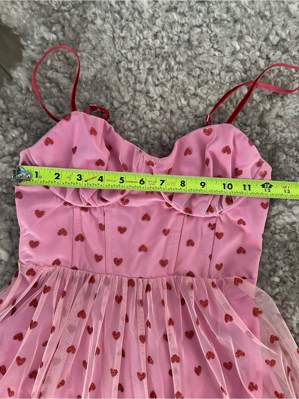 Betsey Johnson Pink Midi Dress with Red Heart Print - Picture 13 of 13